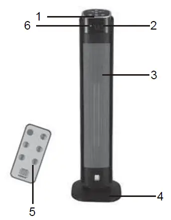 Warmwave-72016-Digital-Ceramic-Towe-Heater-with-Remote-Control-FIG 2