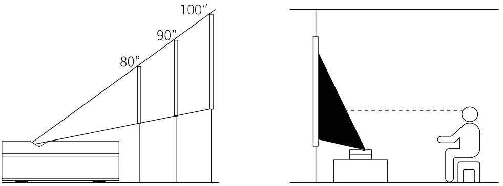 WITSEER P9 Ultrashort Throw Portable Projector - Frontal projection