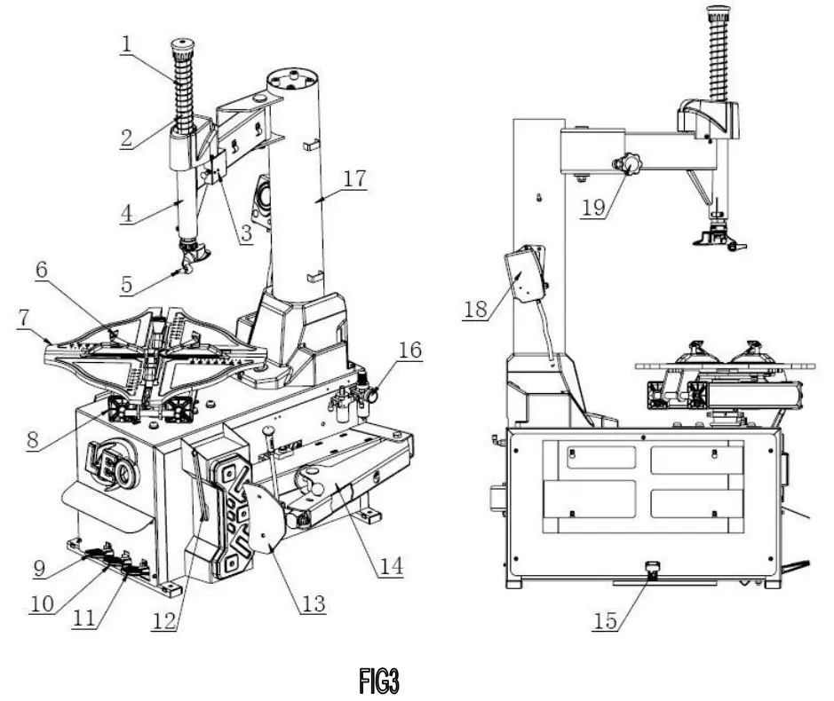 LEO L8009 Tyre Changer - CONFIGERATION AND OPERATION