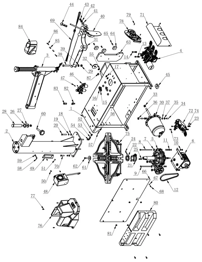 LEO L8009 Tyre Changer - EXPLODED VIEW