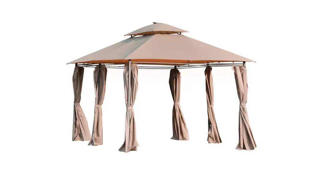 Outsunny 84c-213 Gazebo With Solar Lights And Curtains Instruction Manual