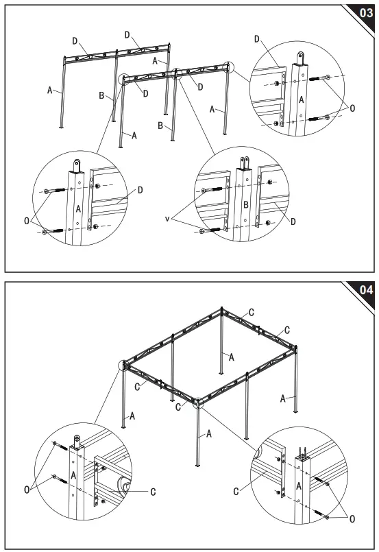Outsunny 84C-213 Gazebo with Solar Lights and Curtains - PARTS2