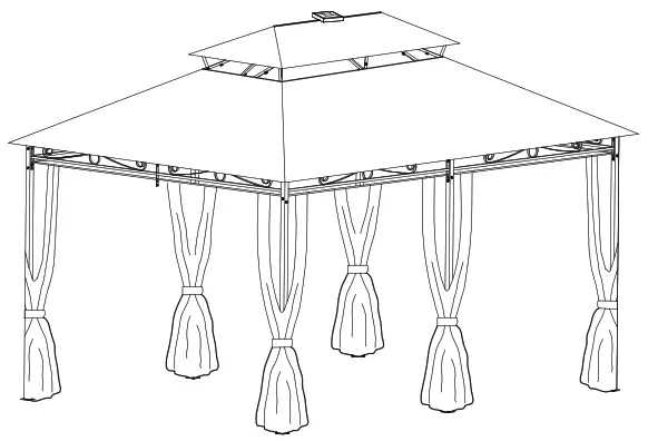 Outsunny 84C-213 Gazebo with Solar Lights and Curtains
