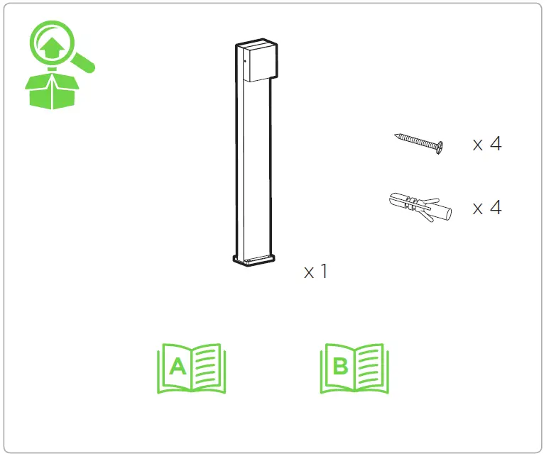 LUTEC-7104001118 LED-Dark-Grey-Clear-Glass-IP54-Outdoor-Post-Light-01