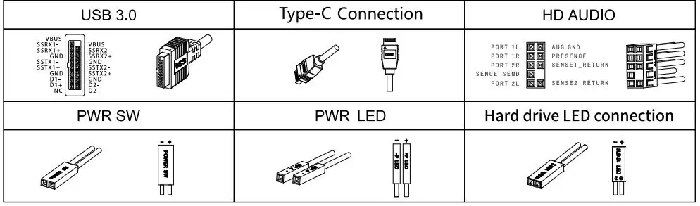 jONSBO U4 Pro Minimalist Small ATX PC Case User Manual - Connectors