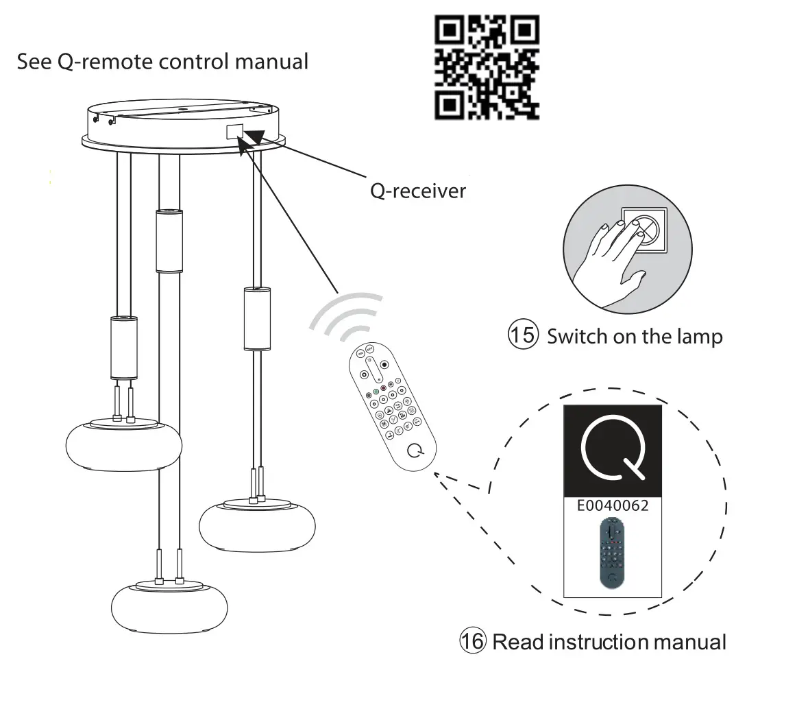 Paul Neuhaus 835044 Pendelleuchte Q-ETIENNE LED Hanging Light - Tech remote control