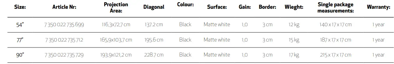 Le Screen Self Lock Projection Screen Deluxe - Table 10