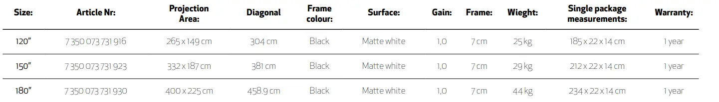 Le Screen Self Lock Projection Screen Deluxe - Table 11