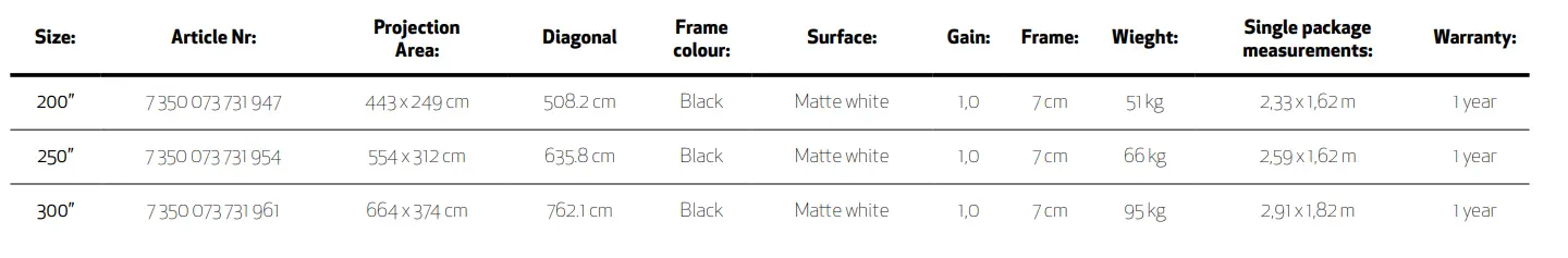 Le Screen Self Lock Projection Screen Deluxe - Table 12