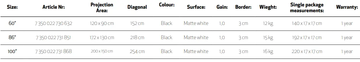 Le Screen Self Lock Projection Screen Deluxe - Table 8