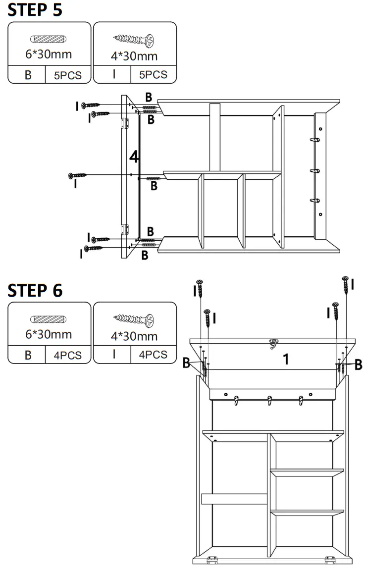 JAXPETY HG61Y1174 Wall Mounted Table Convertible Writing Desk W Storage Shelves - STEP 3