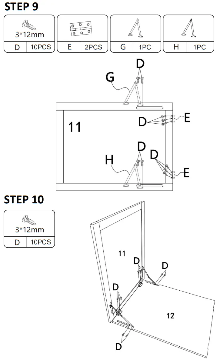 JAXPETY HG61Y1174 Wall Mounted Table Convertible Writing Desk W Storage Shelves - STEP5