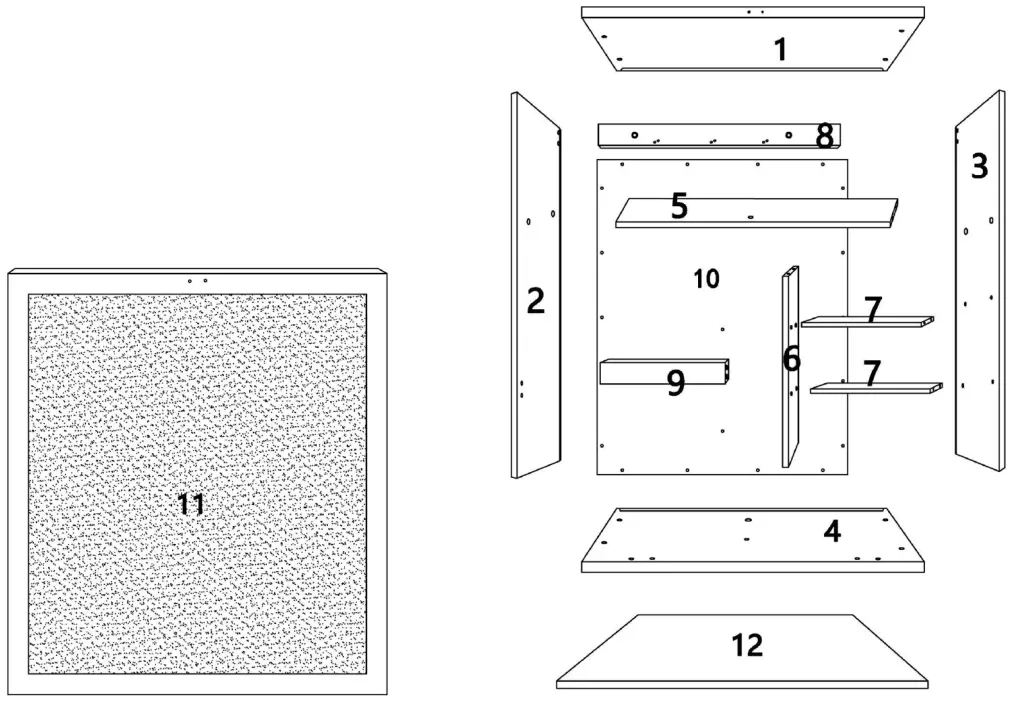 JAXPETY HG61Y1174 Wall Mounted Table Convertible Writing Desk W Storage Shelves - fig
