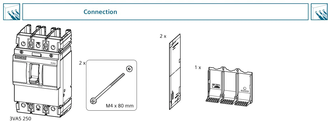 SIEMENS 3VA5210-1BB31 Molded Case Switch Circuit Breaker - Connection