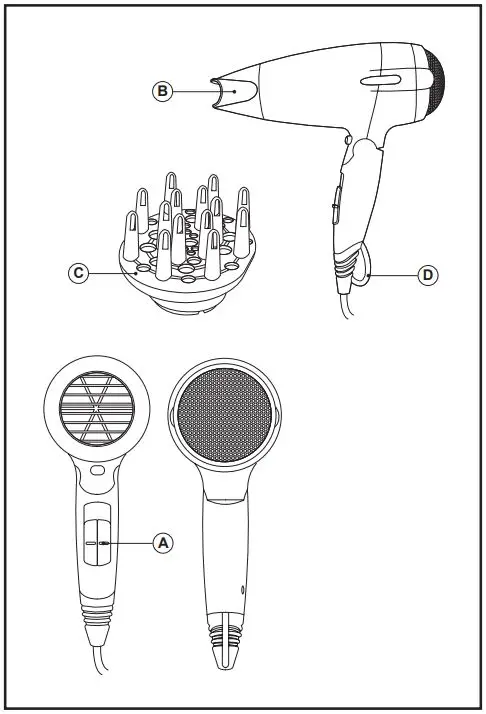 TAURUS STUDIO 2200 Hair Dryer Foldable DC Motor-fig2