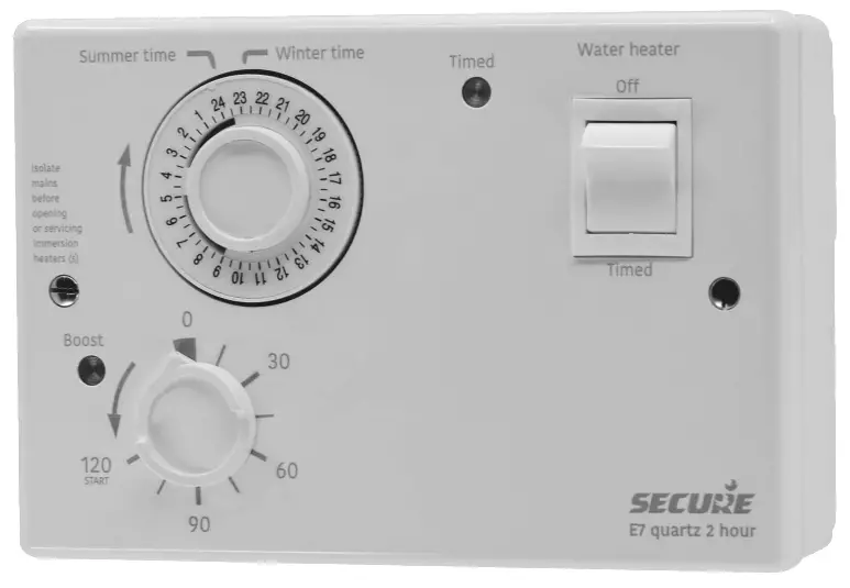 E7 Quartz Immersion Heater Control with 2 Hour Boost