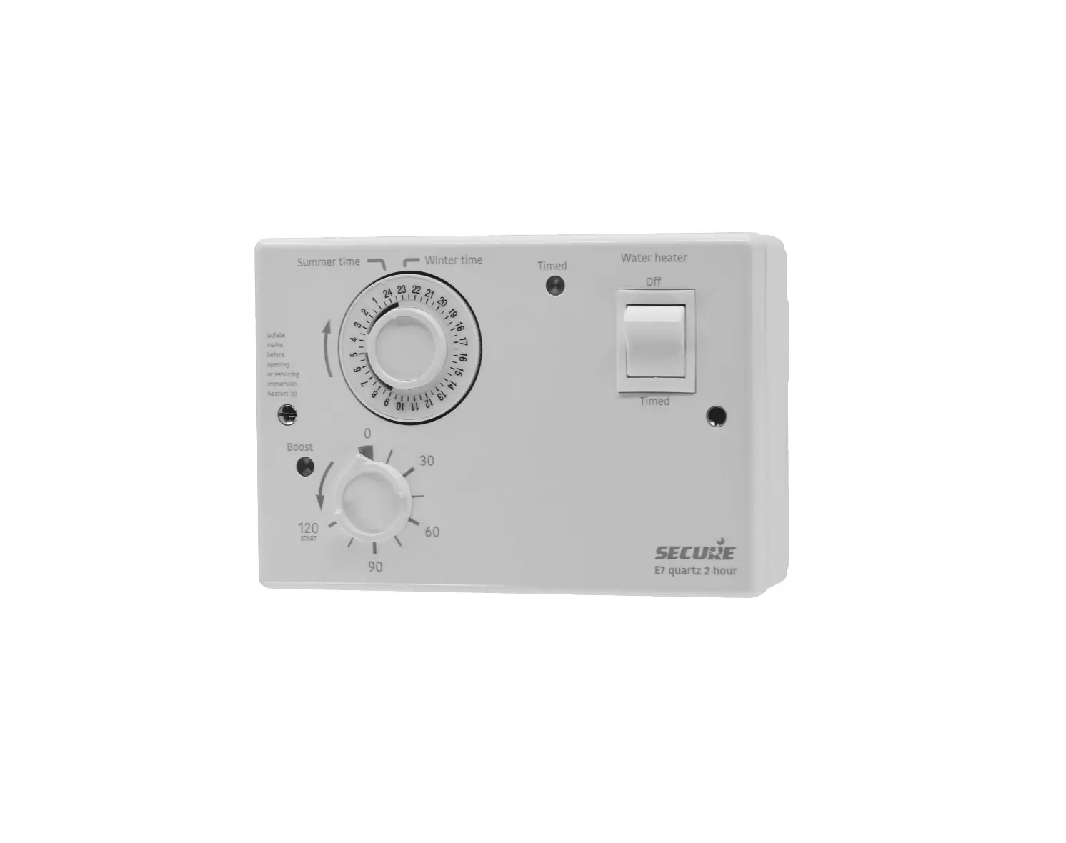 Secure E7 Quartz Immersion Heater Control With 2 Hour Boost Instruction Manual