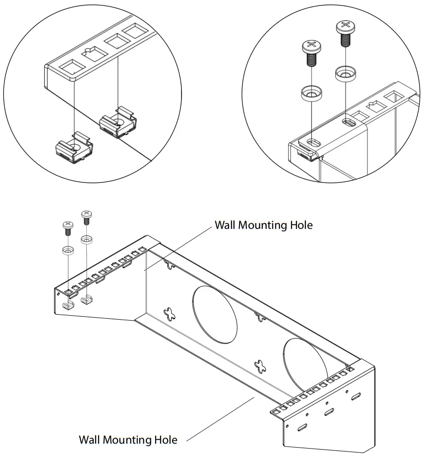 rocstor Y10E033 B1 4U 19in Steel Vertical Wall Mount Rack Bracket - Mounting