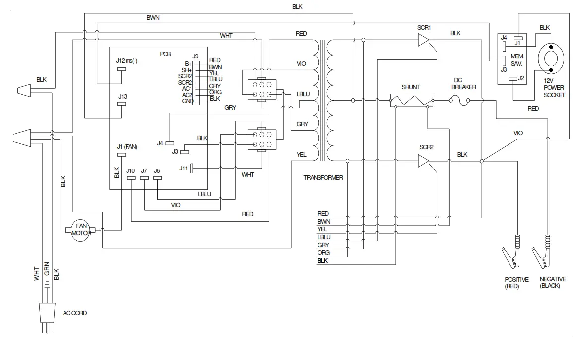 Associated IBC6008 Battery Charger - WIRING DIAGRAM