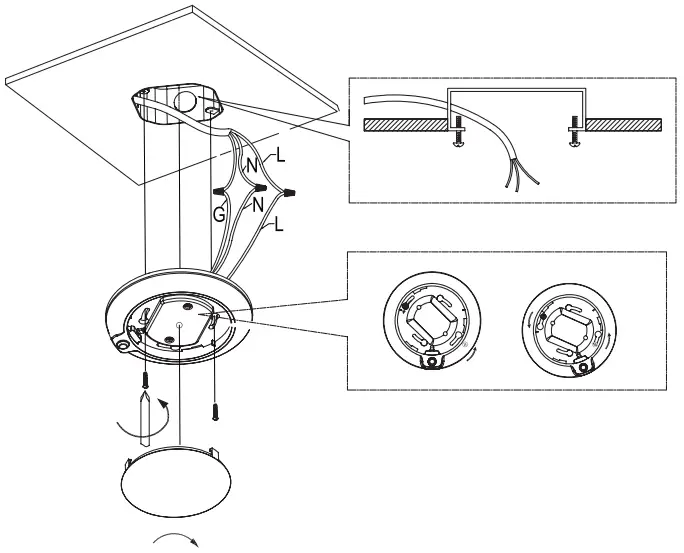 Maxxima MCL 710600D Motion Sensor LED Ceiling Light - Mounting