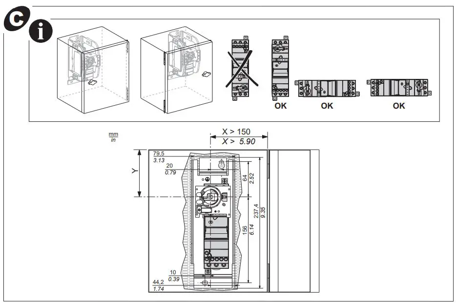 Schneider Electric LU9APN21 Mounting Bracket Kit with Extended Rotary Installation Guide - Fig C
