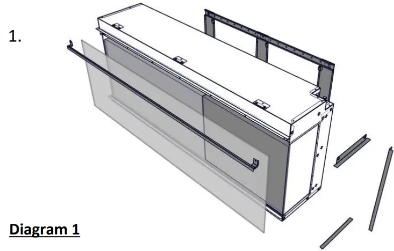 bemodern Arteon 10003SL Built In Electric Fireplace - Diagram 1