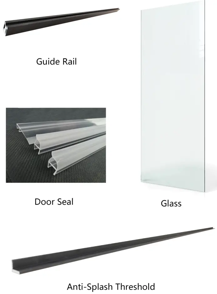 MCOCOD DSO1 Double Sliding Frameless Shower Door in Brushed - PARTS LISTING 2