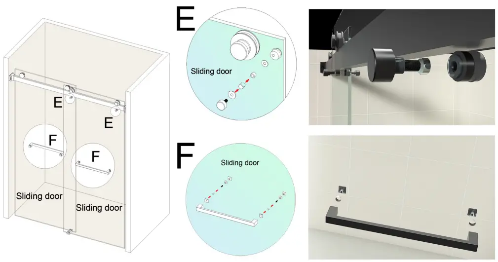 MCOCOD DSO1 Double Sliding Frameless Shower Door in Brushed - jumping knobs