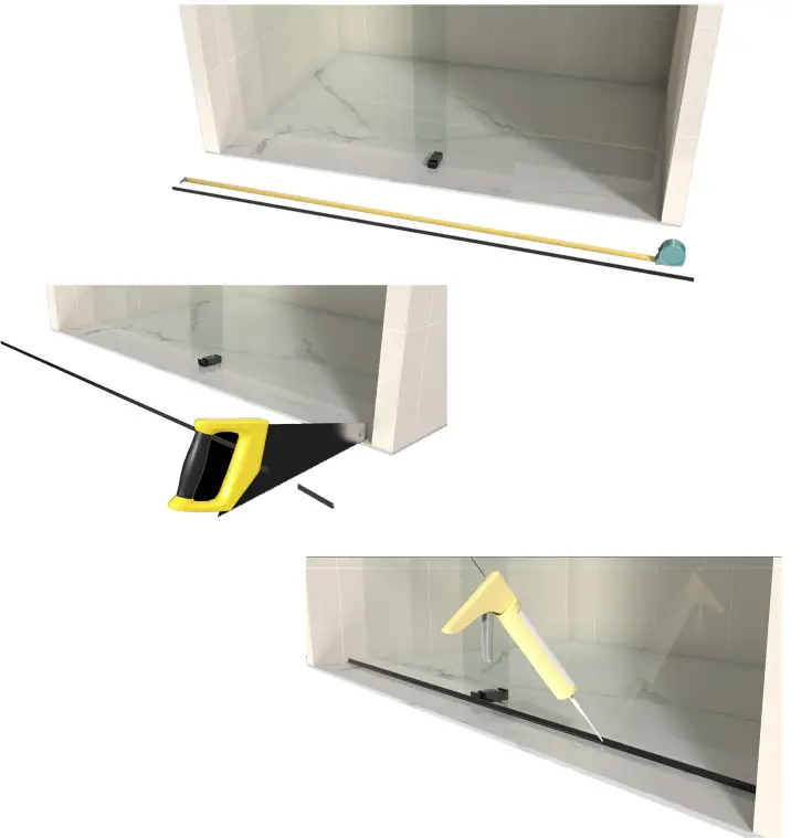 MCOCOD DSO1 Double Sliding Frameless Shower Door in Brushed - shower opening