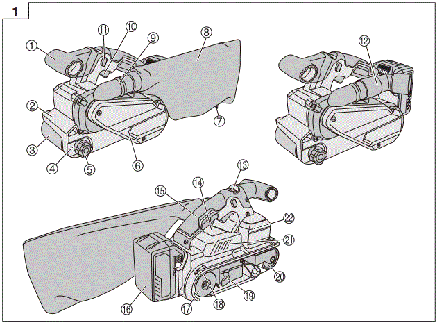 HIKOKI SB3608DA Cordless Brushless Belt Sander fig-1