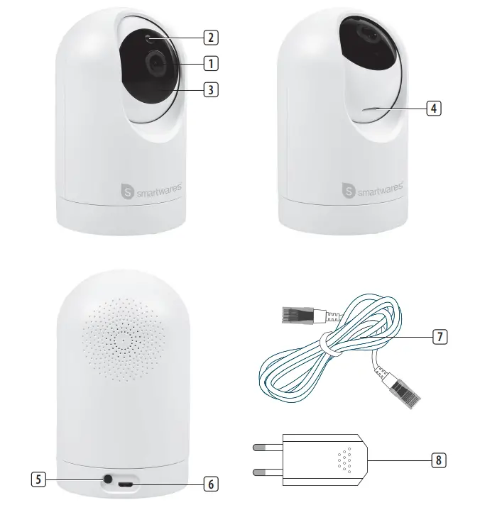 smartwares CIP-37553 Indoor IP-Camera - Parts 1
