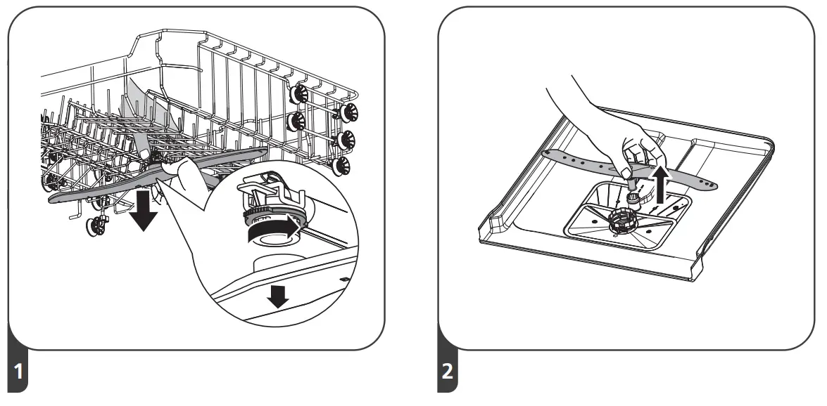 Hisense HSCE14FS 60cm Stainless Steel Freestanding Dishwasher - Spray arms 1