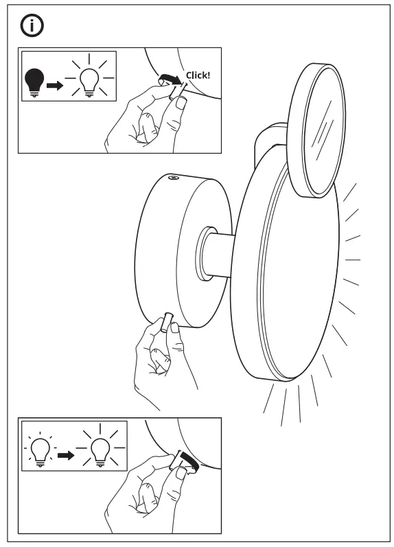 IKEA KABOMBA LED Wall Lamp with Mirror - Figer9
