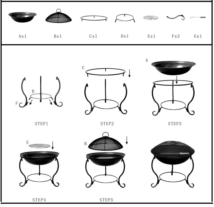 Sunnydaze DECOR Cosmic Steel Wood Burning Fire Pit - Assembly