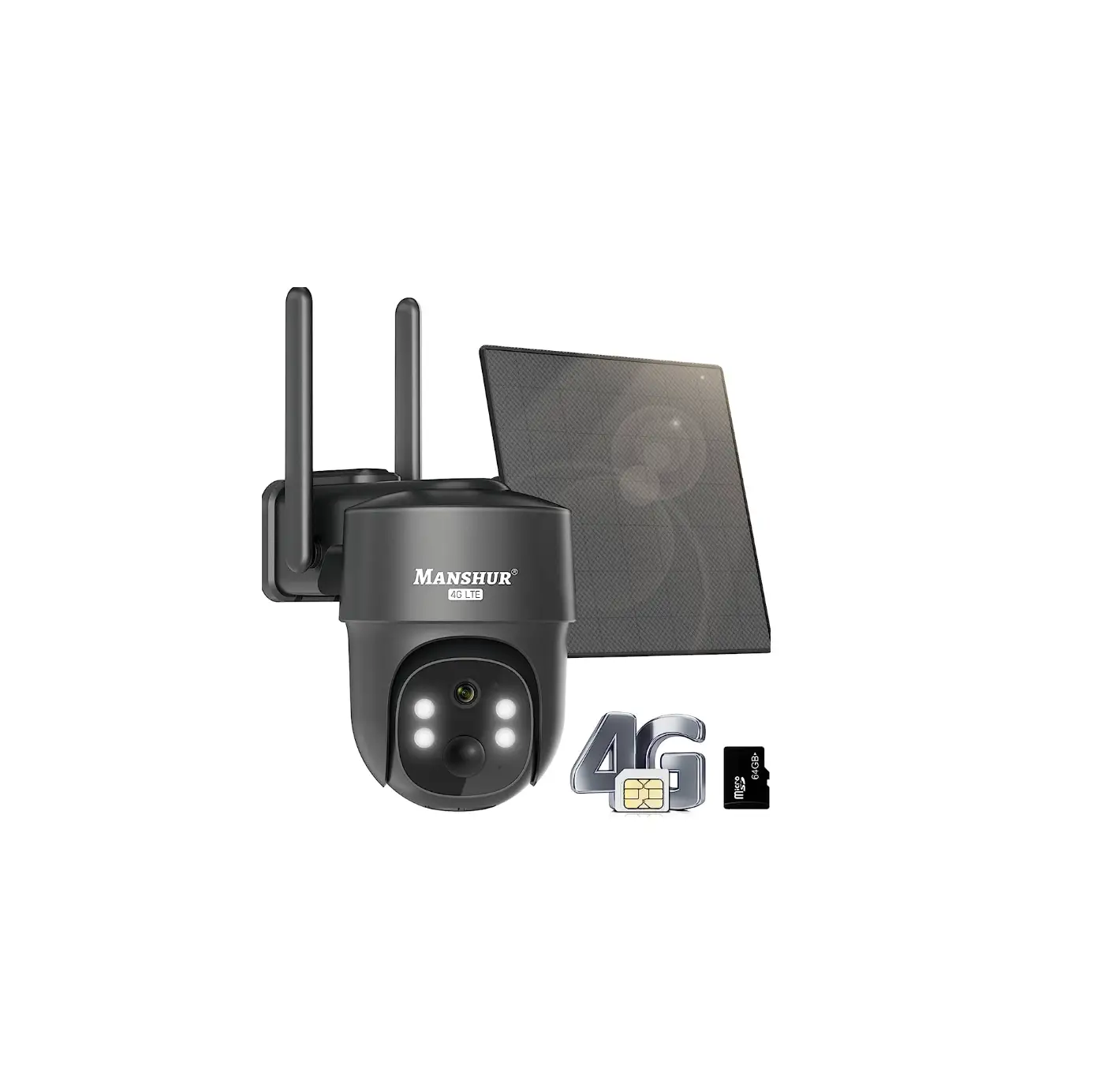 Manshur 4g Lte Cellular Security Camera Wireless Outdoor Solar Powered User Guide