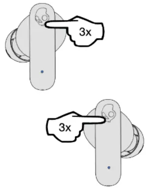 Skullcandy Smokin' Buds Bluetooth Earbuds with Microphone - Volume Down