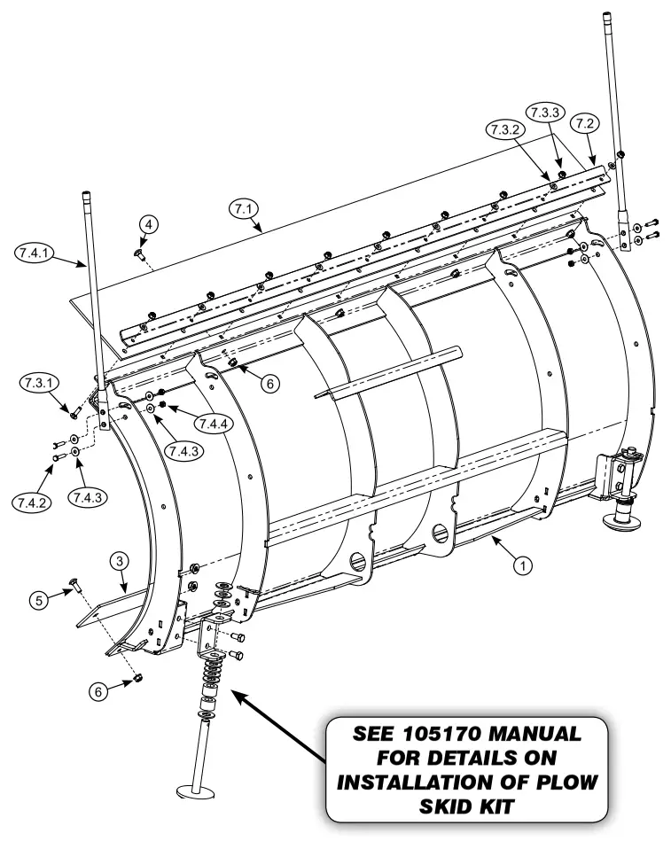 KFi PLOW 72 PRO Poly Series Plow Blade - Figure