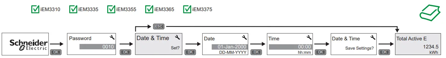 Schneider Electric A9MEM3355 iEM3355 Energy Meter - Display 1