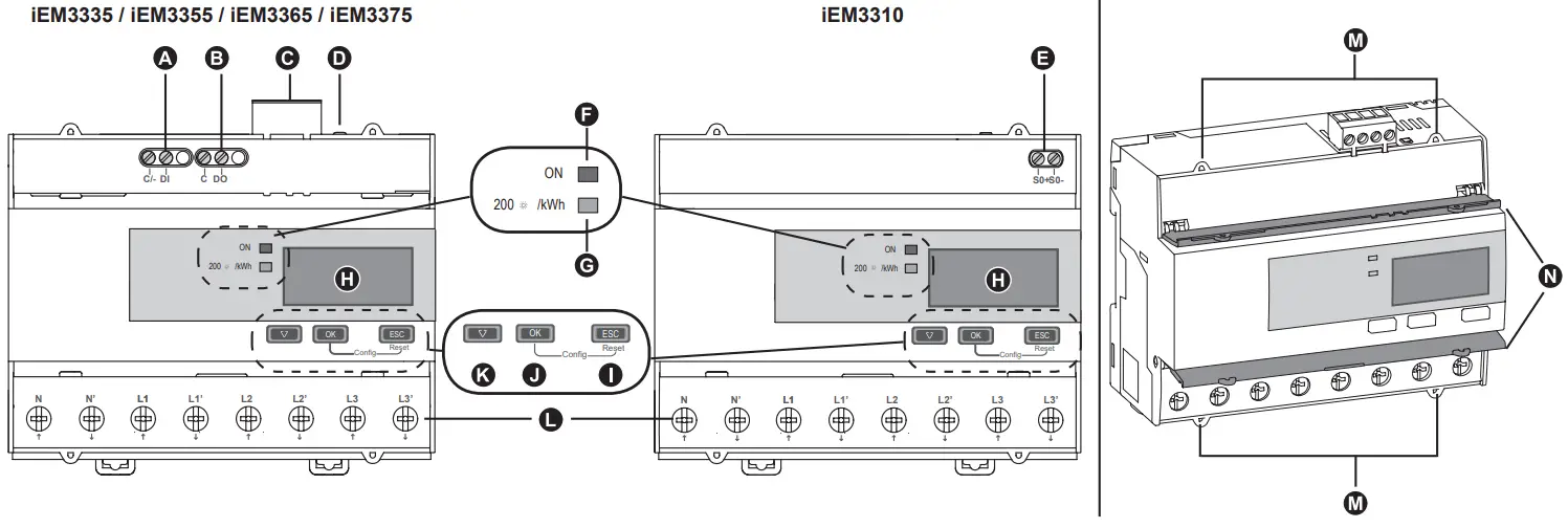 Schneider Electric A9MEM3355 iEM3355 Energy Meter - Overview