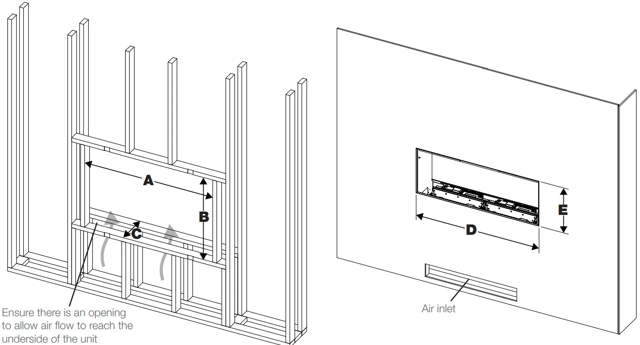 Dimplex OLF86 AM Opti myst Linear 86 Inch Electric Fireplace - Framing