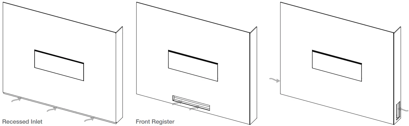 Dimplex OLF86 AM Opti myst Linear 86 Inch Electric Fireplace - Fresh Air Inlets