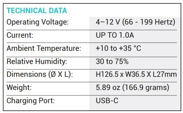 microbeau Flux Max S Permanent Make Up Machine - TECHNICAL DATA