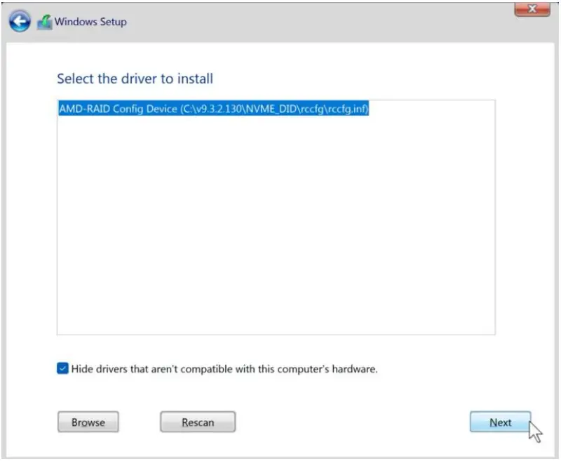 AMD RAID Setup - Config Device