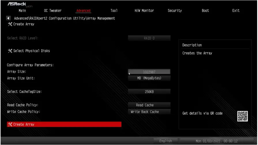 AMD RAID Setup - Create Array