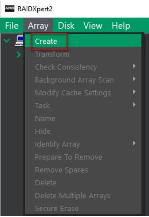 AMD RAID Setup - Create