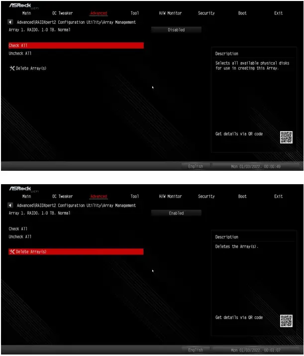 AMD RAID Setup - Delete Array 2