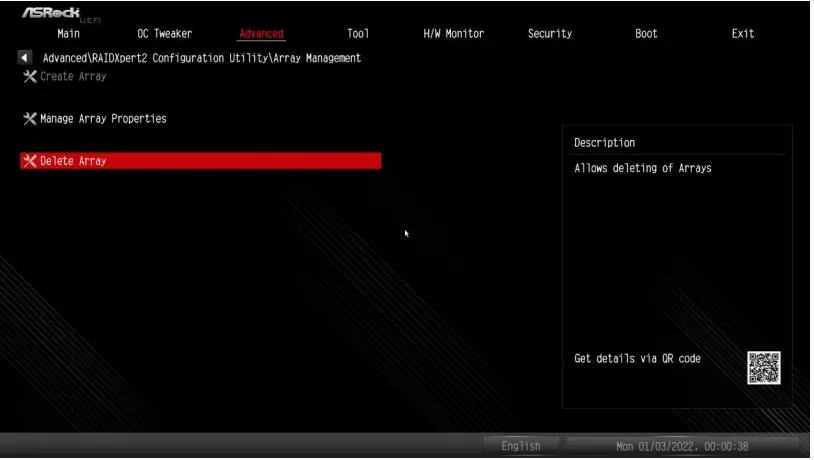 AMD RAID Setup - Delete Array
