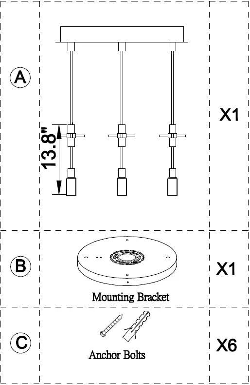 ET2 Contemporary Lighting E31095-93PC Pipette 18 Inch 3-Light Pendant 1