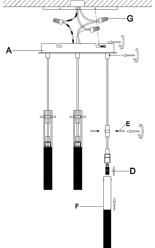 ET2 Contemporary Lighting E31095-93PC Pipette 18 Inch 3-Light Pendant 5
