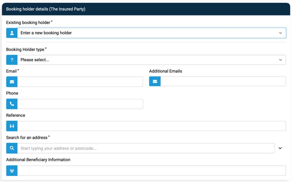 Enter the journey details